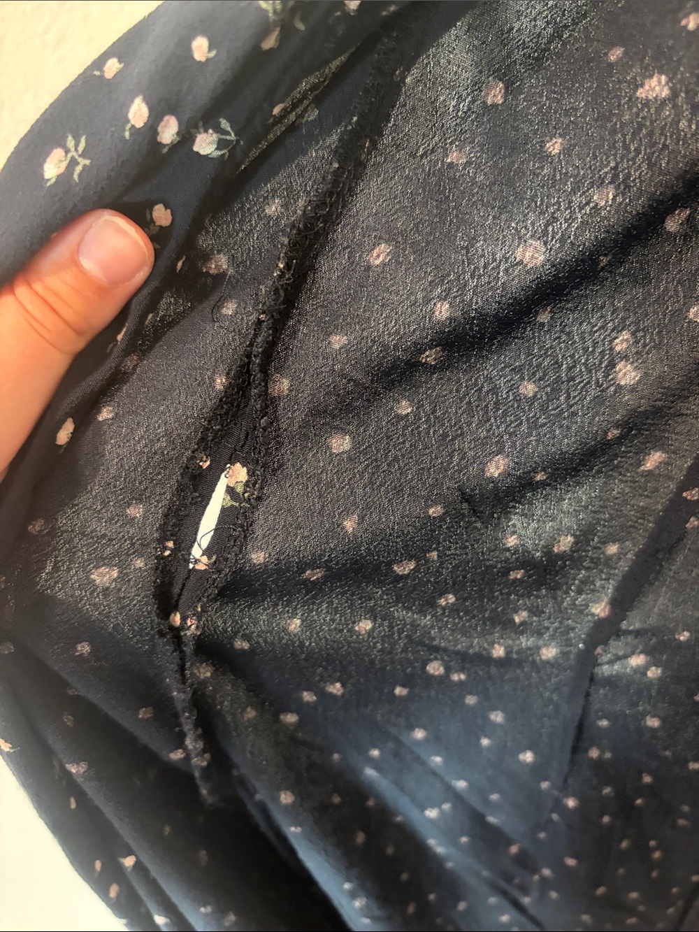 Brandy Melville Navy Floral Wrap-Style Midi Dress - Picture 11 of 13